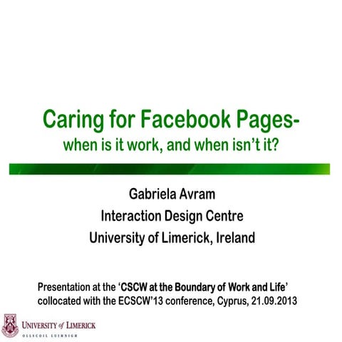 Caring for Facebook Pages