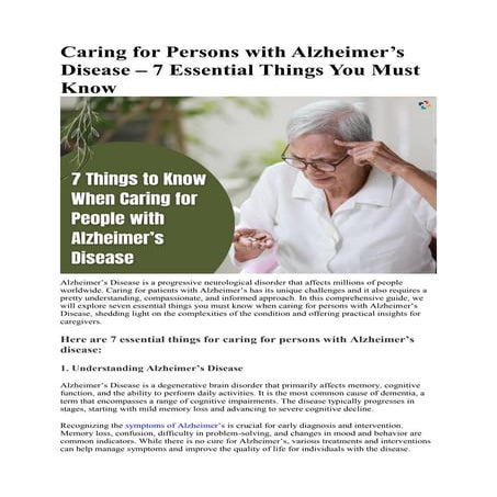 Caring for Persons with Alzheimer's Disease - 7 Essential Things You ...
