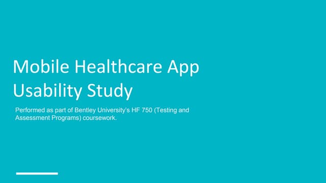 Mobile Healthcare App