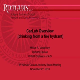 Research & Innovations at Car Lab