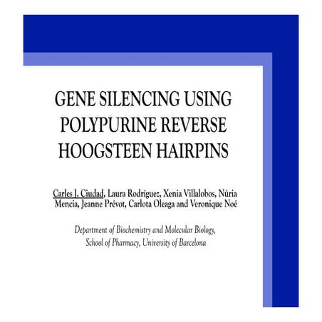 Gene Silencing using Polypurine Reverse Hoogsteen Hairpins