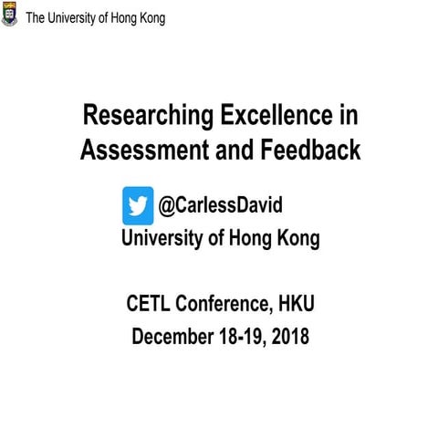 Researching Excellence in Assessment and Feedback