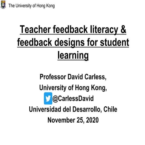 Teacher feedback literacy & feedback designs for student learning