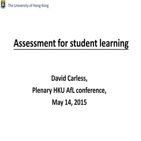 Assessment for student learning
