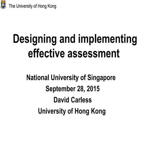 Designing effective assessment 