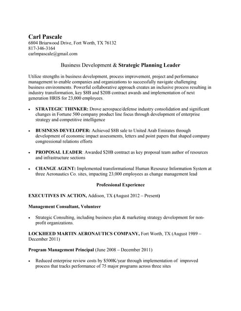 Carl M Pascale Resume