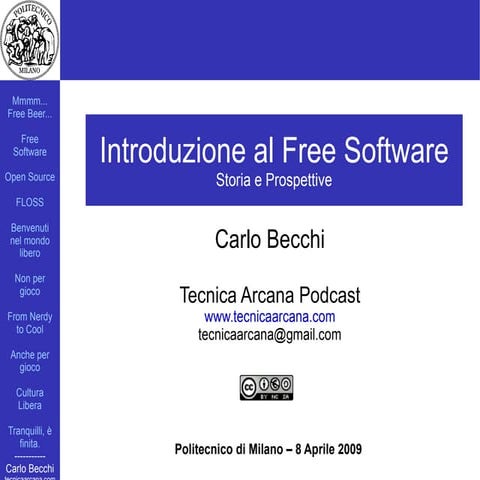 Introduzione al Free Software: storia e prospettive