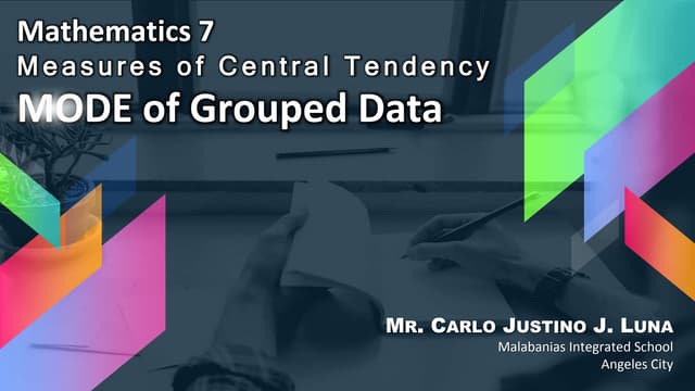 Mode of Grouped Data - Math 7 (4th Quarter)