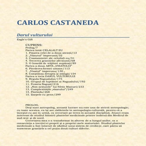 Carlos Castaneda Darul-vulturului