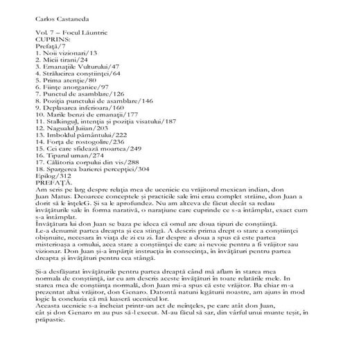 Carlos Castaneda Focul launtric