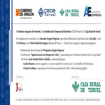 "Sobrevivir en tiempos de crisis" conferencia con Carlos Pauner para el Progr...