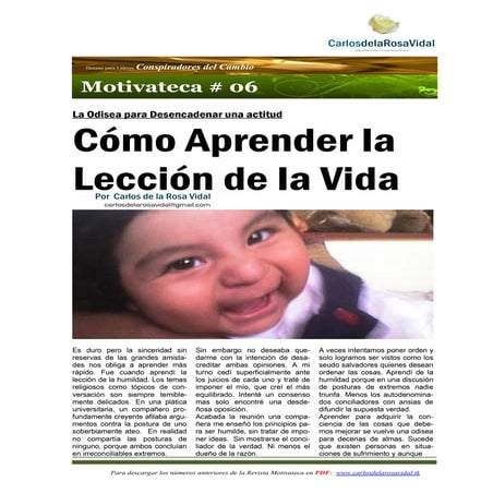 Cómo Aprender la Lección de la Vida | Carlos de la Rosa Vidal