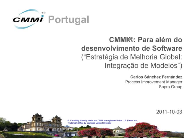  CMMI: Para além do desenvolvimento...