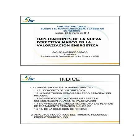 RECUWATT Conference - Carlos Martínez Orgado lecture