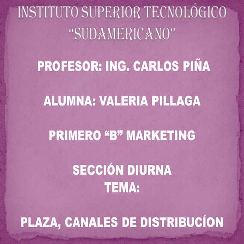 CANALES DE DISTRIBUCIÓN