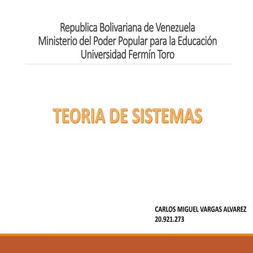 TEORÍA DE SISTEMAS