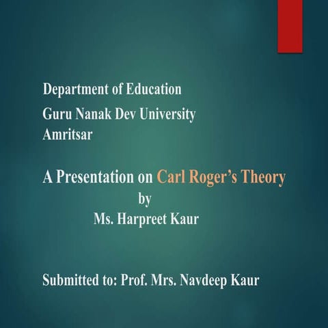 Presentation on Carl Roger's theory of self actualization