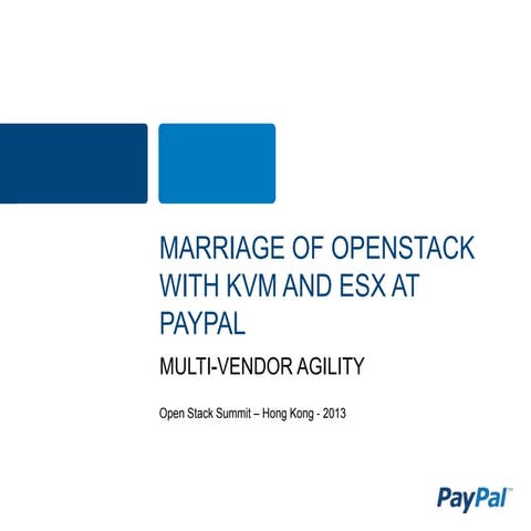 Marriage of Openstack with KVM and ESX at PayPal OpenStack Summit Hong Kong F...
