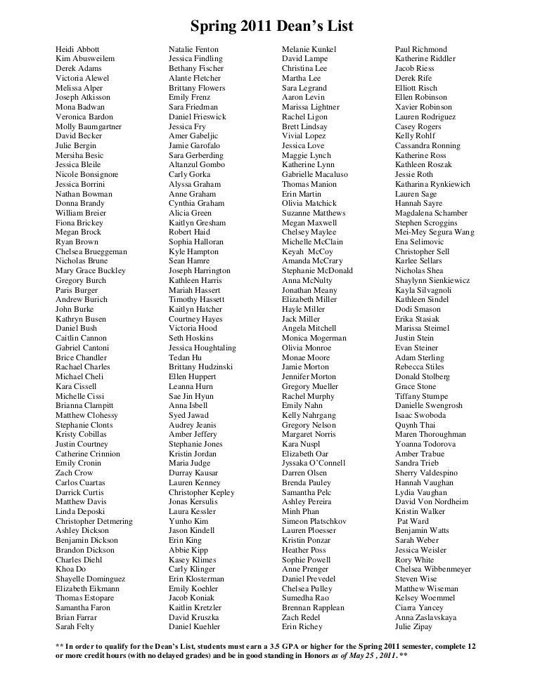 carly gorka umsl s dean s list spring 2011