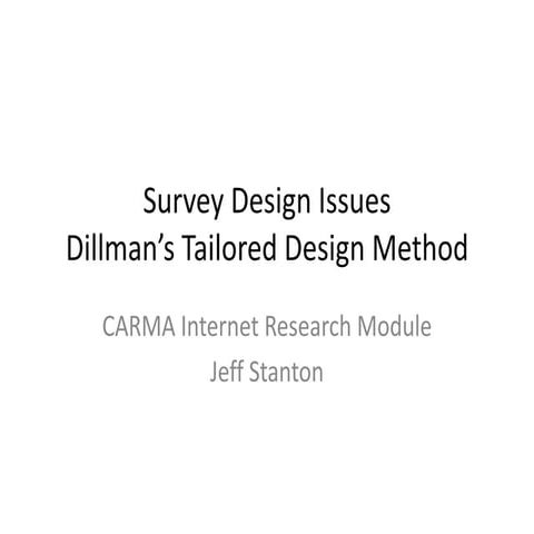 Carma internet research module   survey design issues