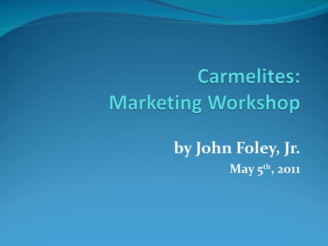 Carmelites Online Marketing Workshop