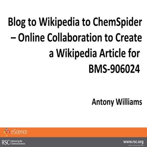 Generating Wikipedia DrugBoxes using ChemSpider Functionality 