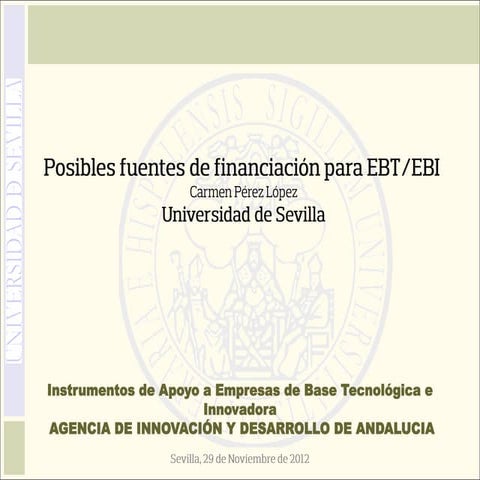 Carmen Pérez: Posibles fuentes de financiación para EBT-EBI