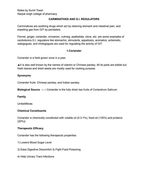 PHARMACOGNOSY CHAPTER NO 5 CARMINATIVES AND G.pdf