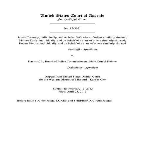 James Carmody v. Kansas City Board of Police Commissioners