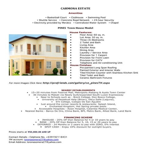 Carmona estate pine th model | PDF