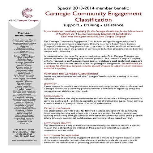 Campus Compact Carnegie Benefit Fact Sheet