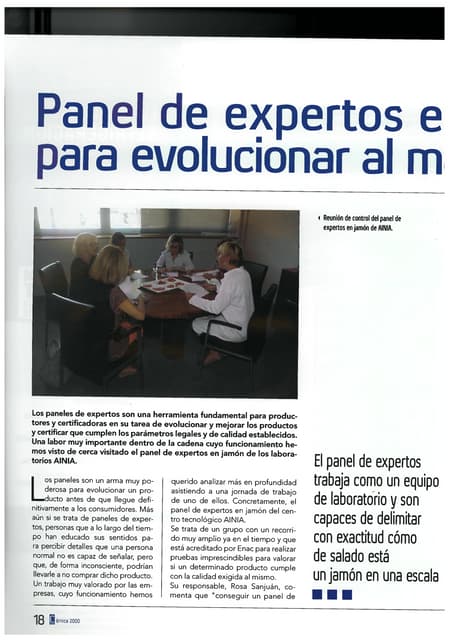 Panel de expertos en jamón, test de...