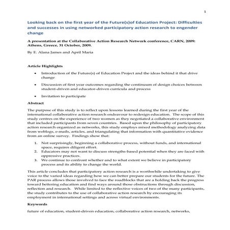 NPAR: building networked participatory action research in cyberspace