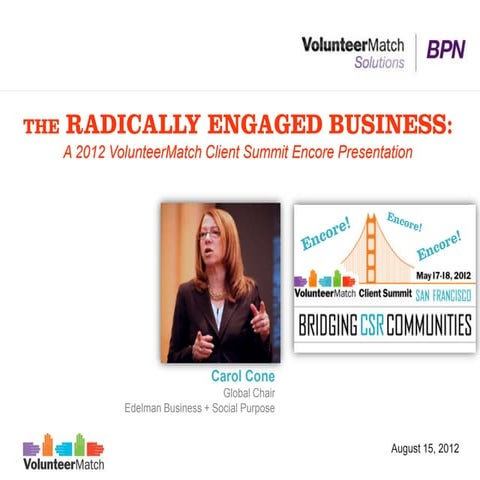 VolunteerMatch Solutions BPN Webinar: The Radically Engaged Business