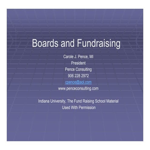Carole Pence Boards And Fundraising