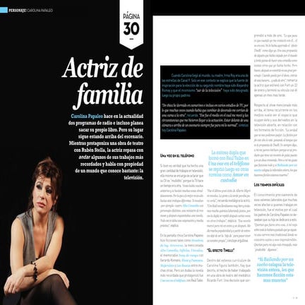 Entrevista a Carolina Papaleo para la Revista a!