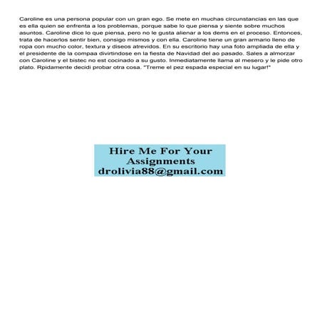 Caroline es una persona popular con un gran ego Se mete en .pdf