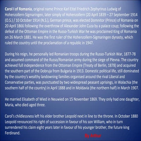 King Carol I of Romania | PPS