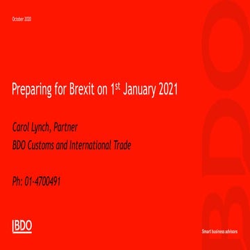Carol Lynch BDO Brexit Oct 2020