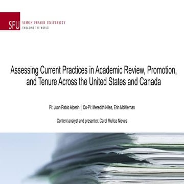 Assessing Current Practices in Academic Review, Promotion, and Tenure across ...