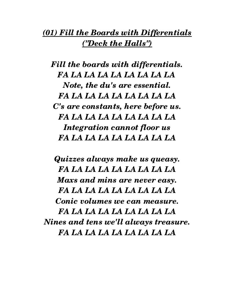 Calculus Christmas Carols 