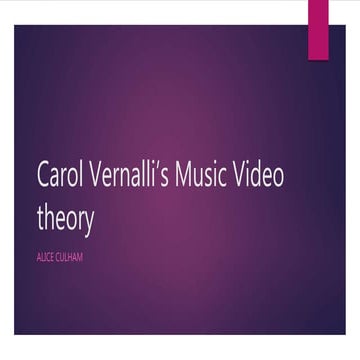 Carol vernallis's music video theory
