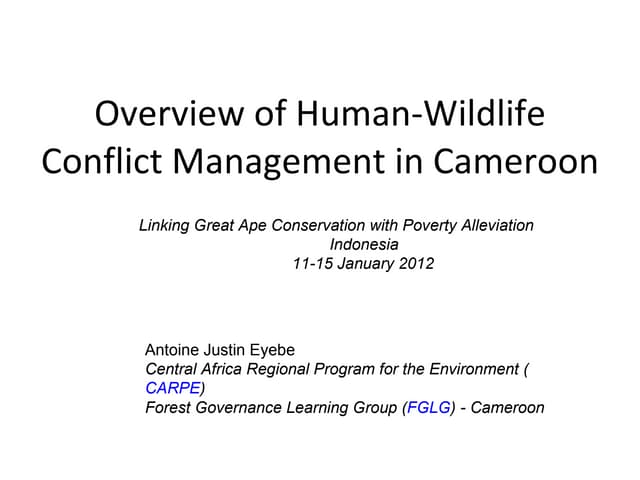 Overview of Human-Wildlife Conflict Management in Cameroon