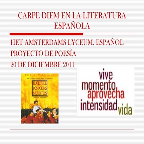 Carpe diem en la literatura española | PPT