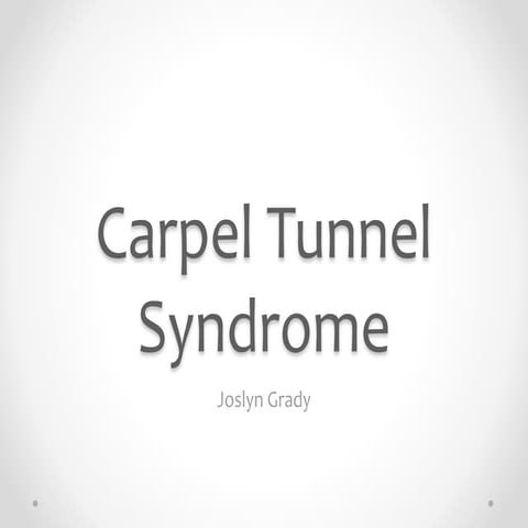 Carpel tunnel syndrome