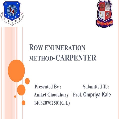 Row enumeration by Carpenter algorithm_ANIKET CHOUDHURY