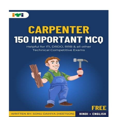 Carpenter Question Paper ITI MCQ Book Free