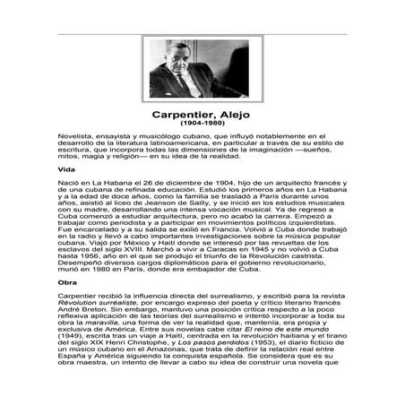 Carpentier, alejo biografía | DOC
