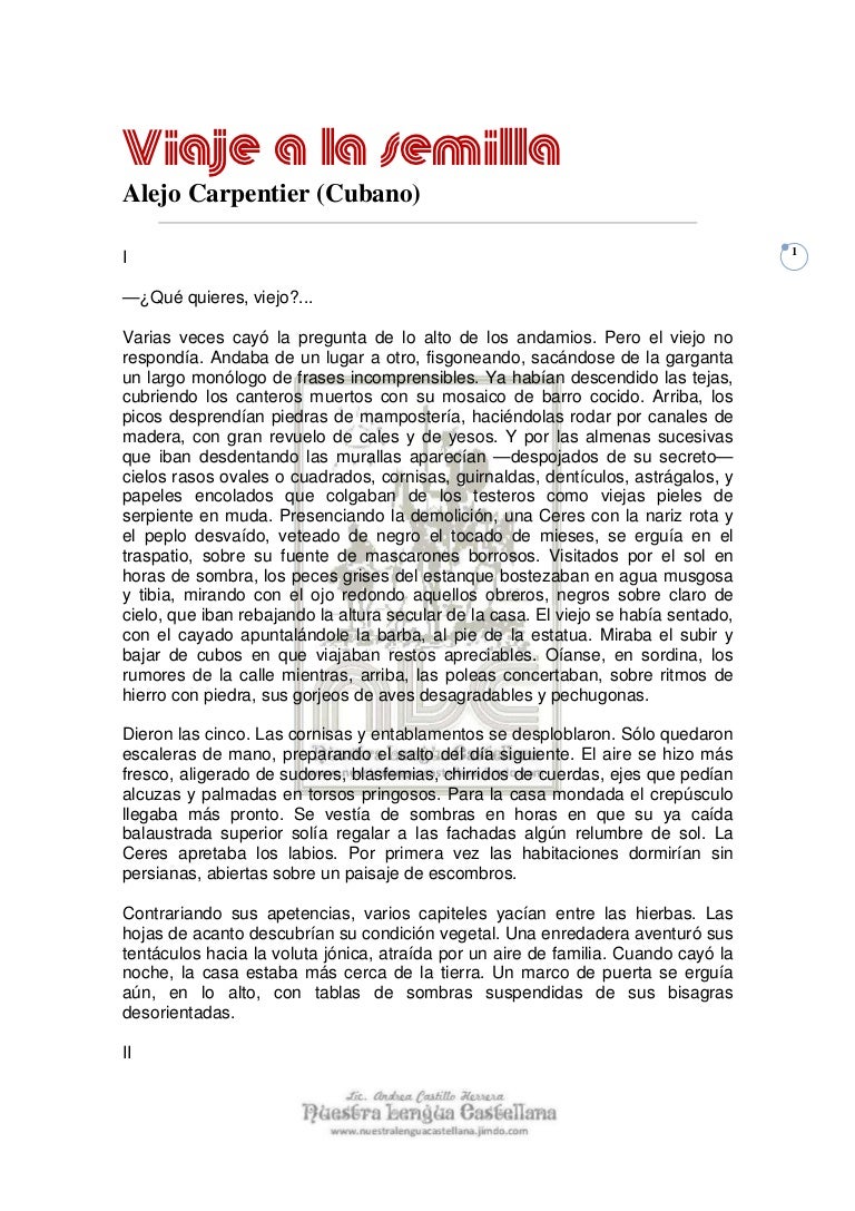 Carpentier Alejo Viaje A La Semilla