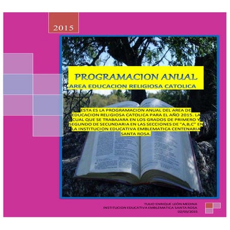 Carpeta  unidad-religion 1° y 2°- 2015